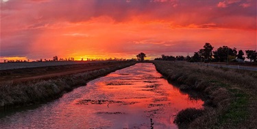 2nd Place: Redblaze over Irrigation Channel (David Single)